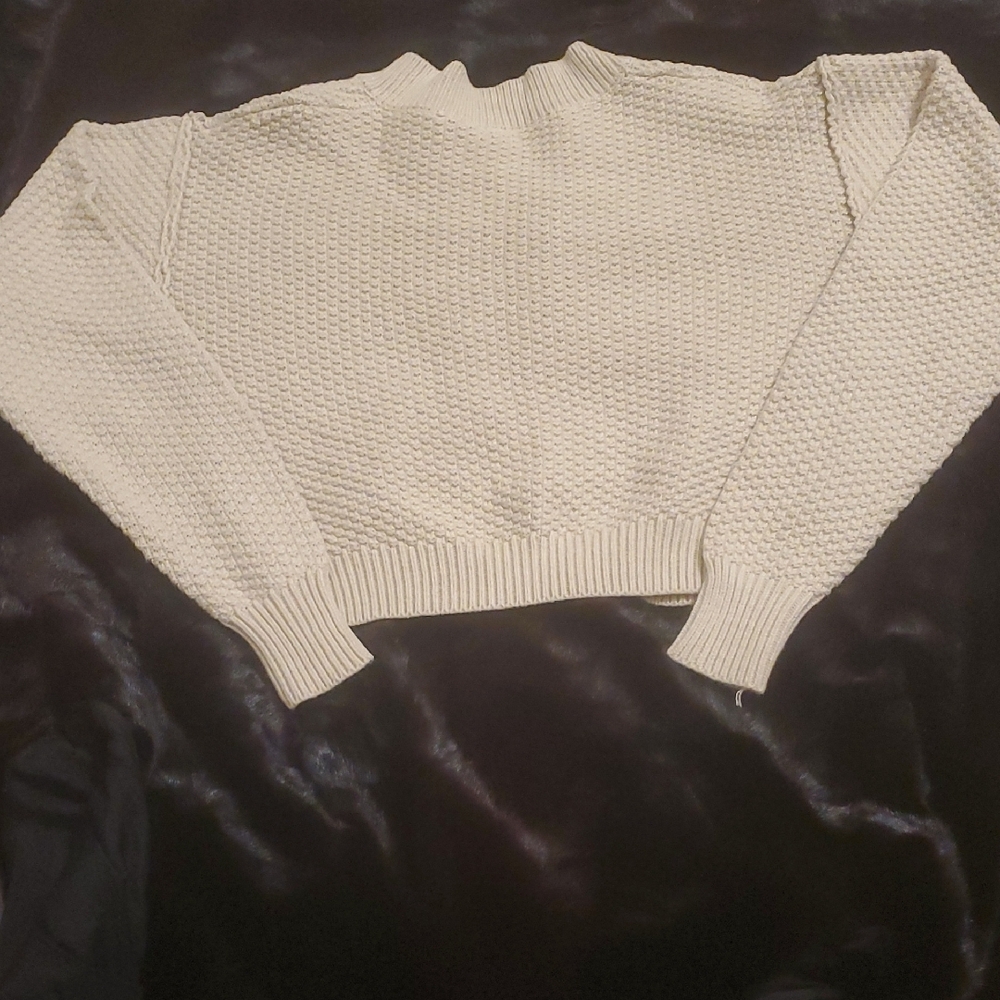 Free People Cropped Chunky Button Cardigan in Beige - Picture 6 of 11